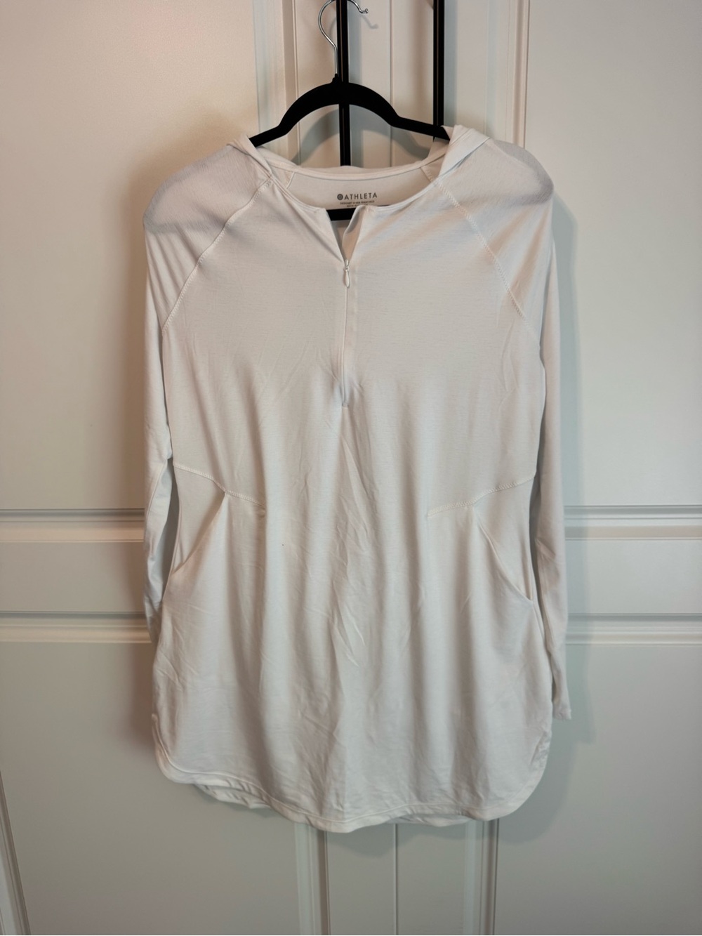 Athleta White Lightweight Hooded Dress